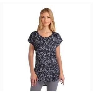 H Halston Studio Abstract Animal Print High Low Tee XL